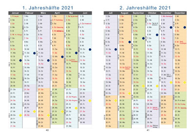 Seite aus Buchkalender: Jahresüberblicke für <?php echo 2021; ?> und <?php echo (2021+1); ?>